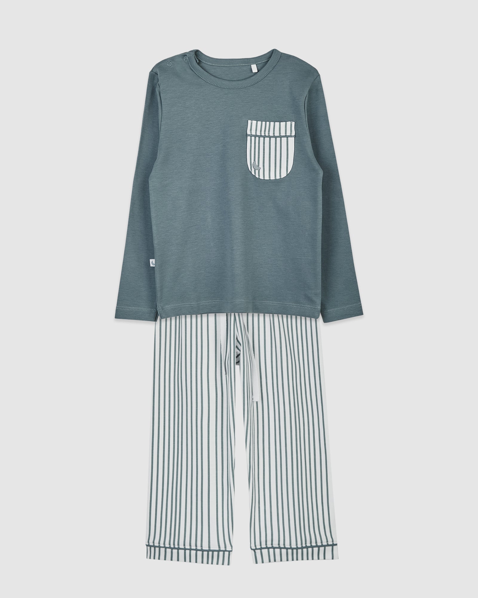 Deep Blue Striped Kids Pajamas
