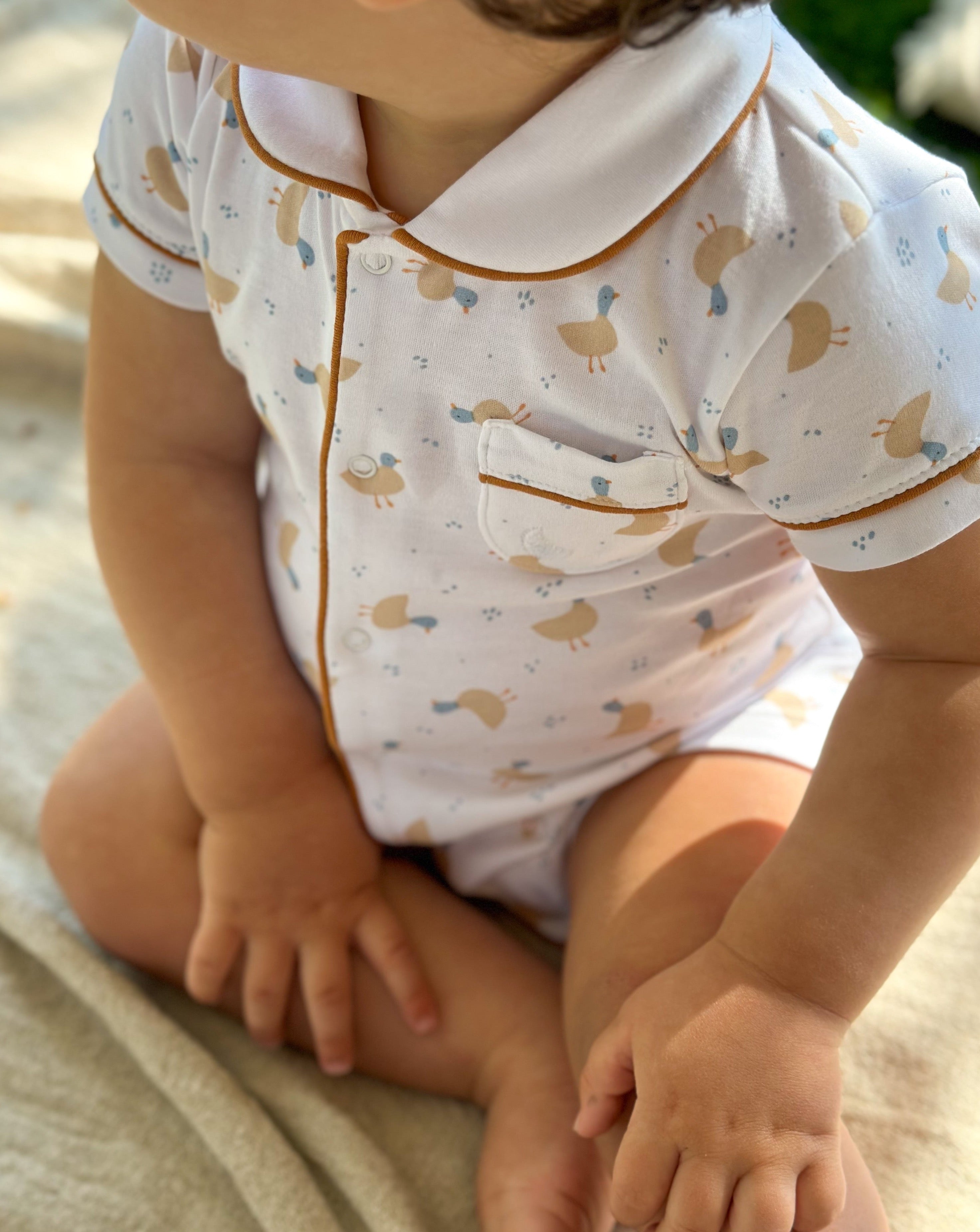 Pyjama bébé chemise canards court