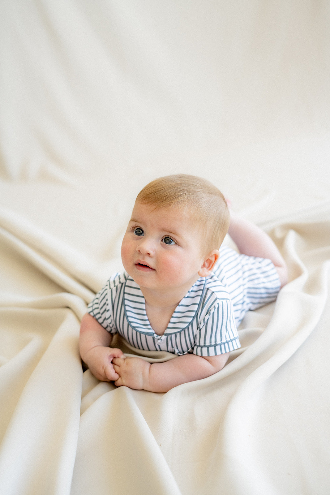 Pijama Bebé Camisero Rayas Deep Blue Corto