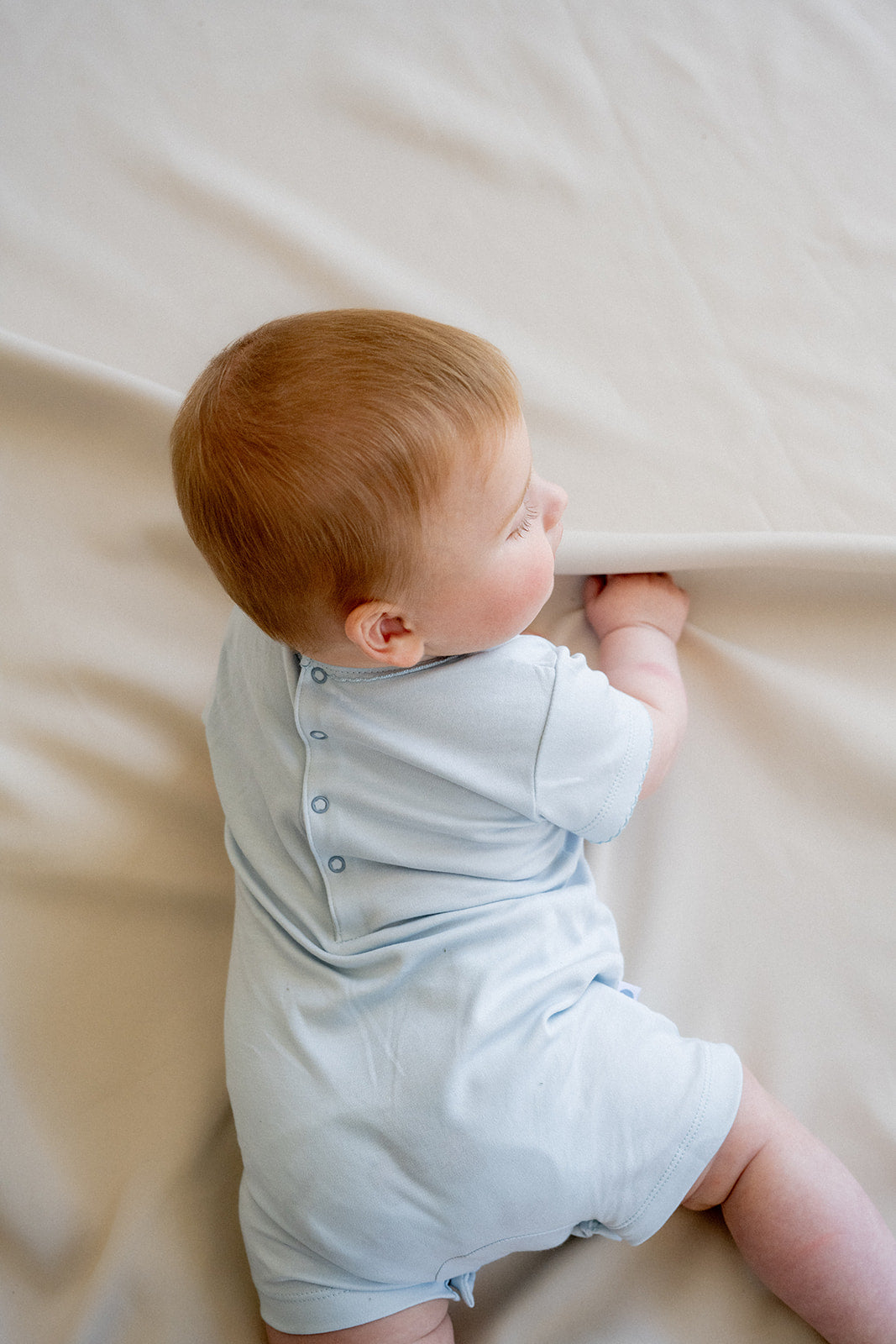 Pijama Bebé Smock Azul Corto