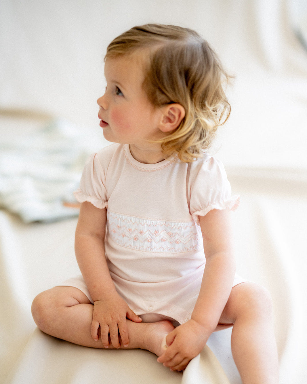 Pijama Bebé Smock Rosa Corto