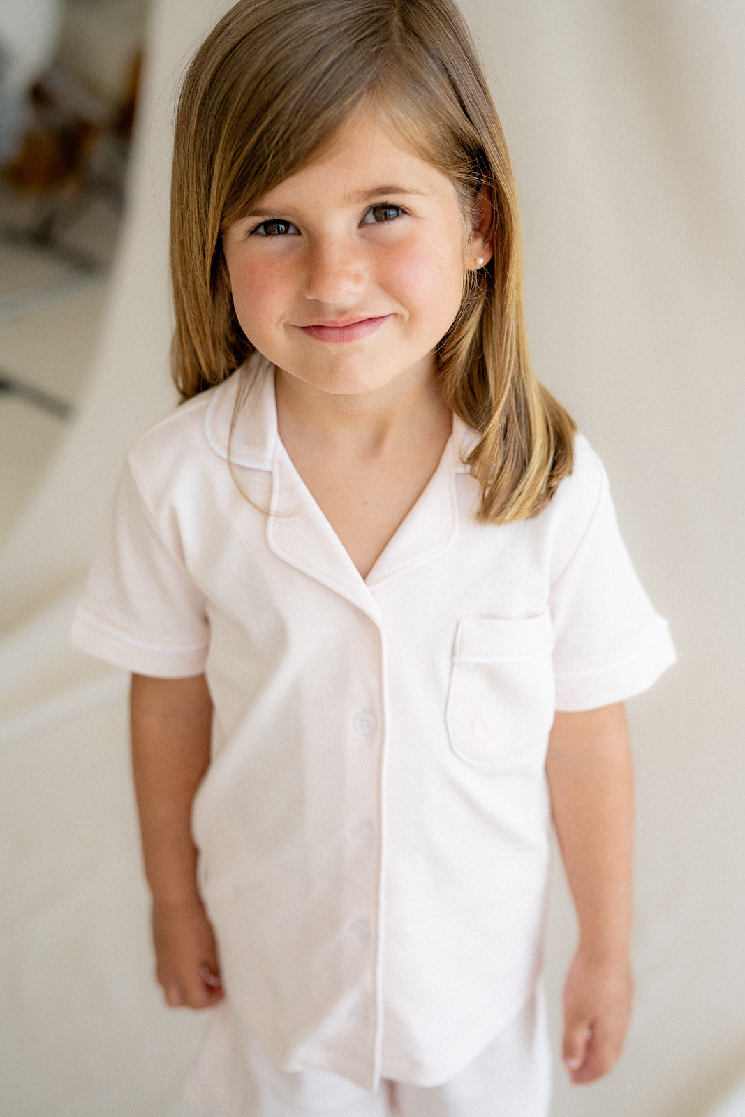 Kids Short Pink Shirt Pajamas
