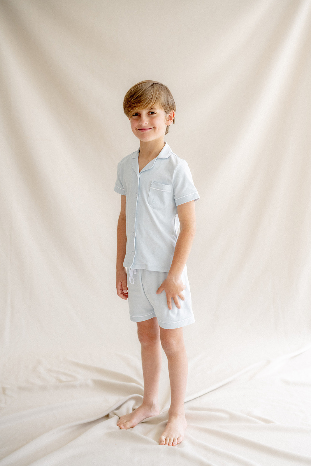 Pijama Kids Camisero Azul Corto
