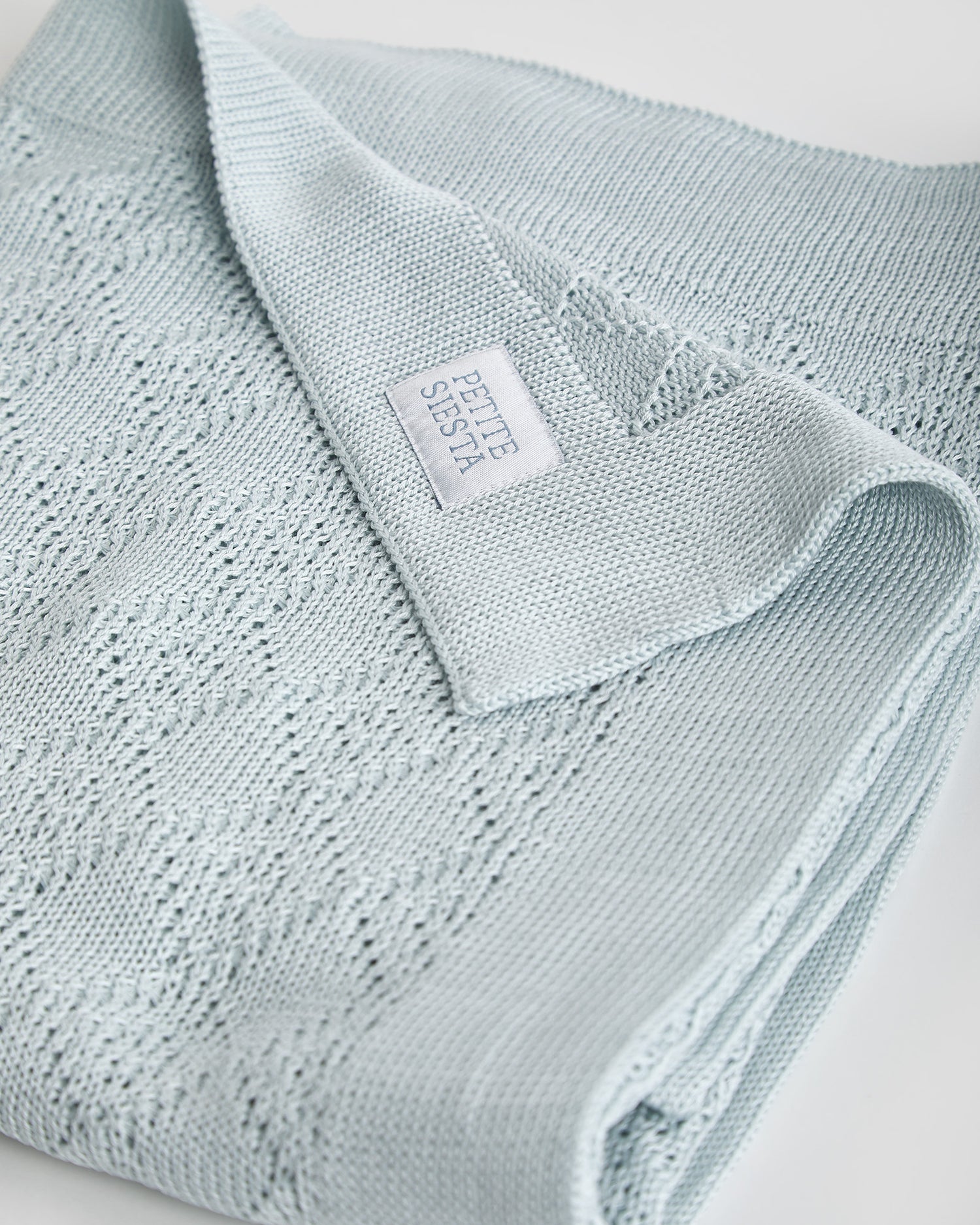 Blue Cotton Perlé Blanket