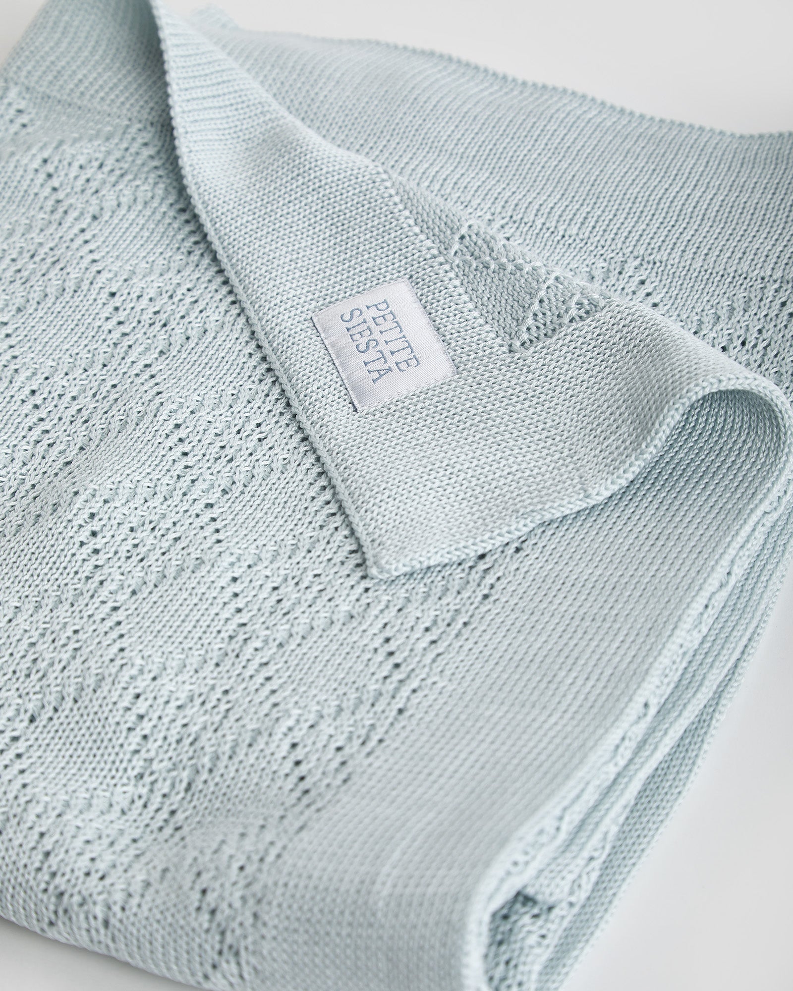 Blue Cotton Perlé Blanket