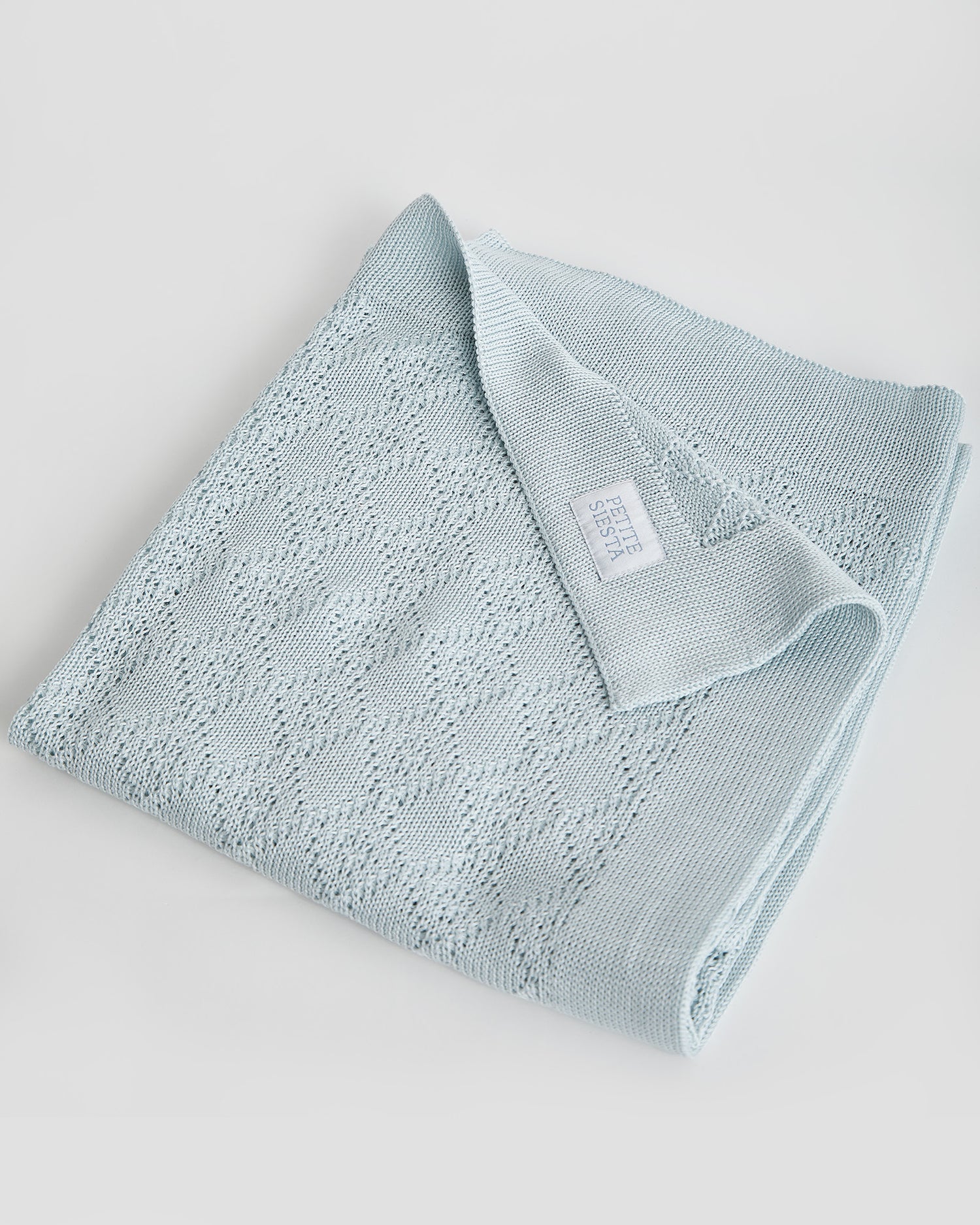 Blue Cotton Perlé Blanket