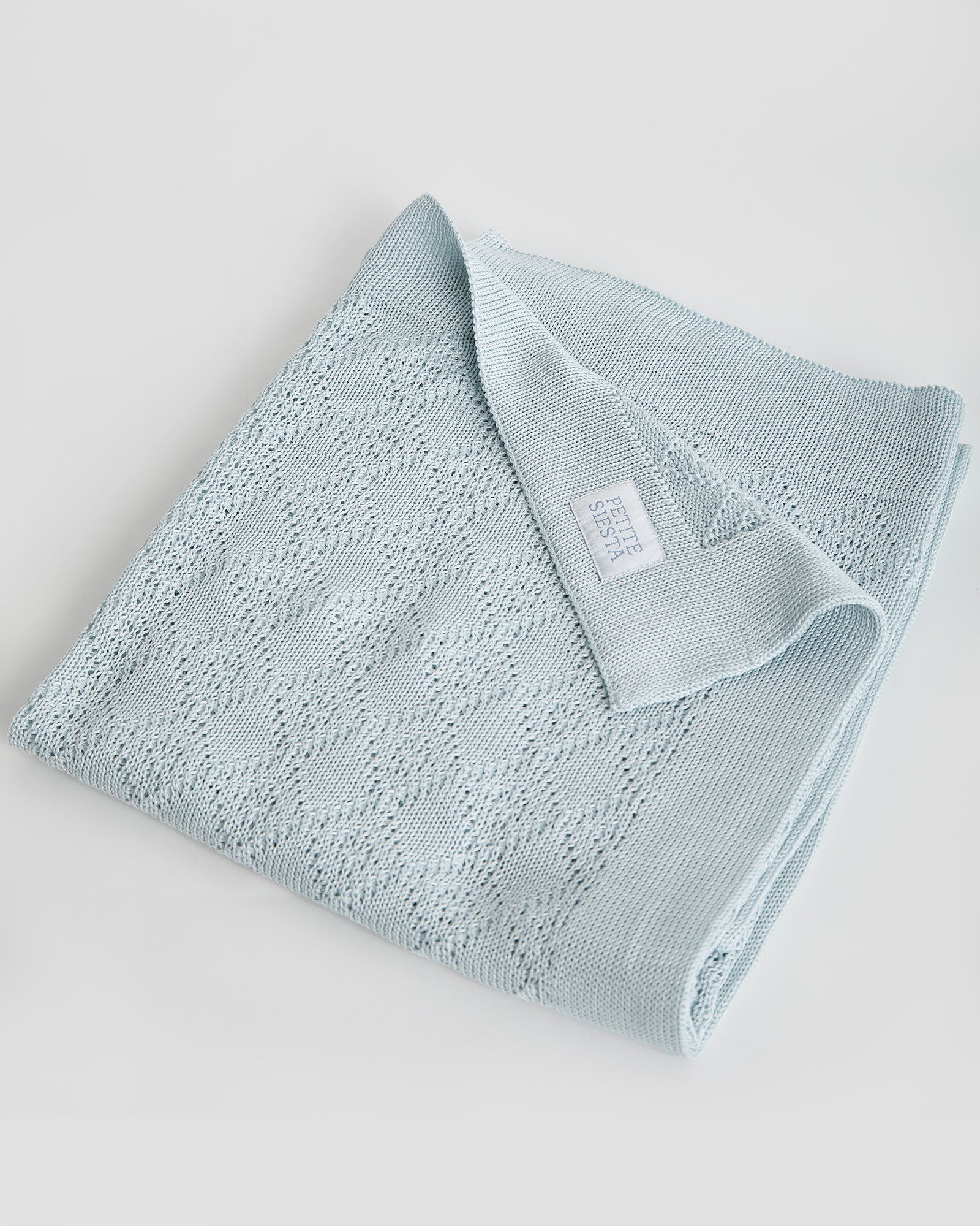 Blue Cotton Perlé Blanket