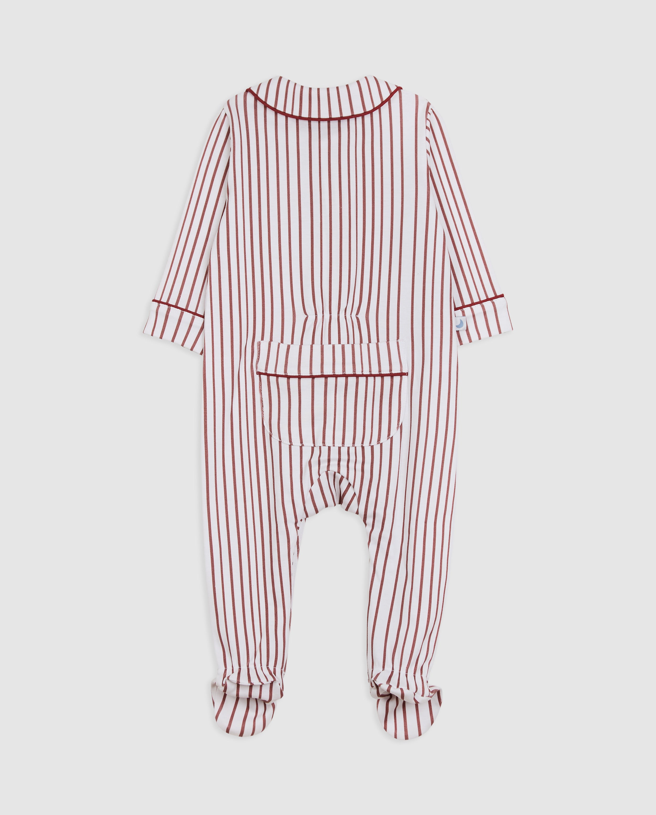 Burgundy Striped Baby Shirt Pajamas