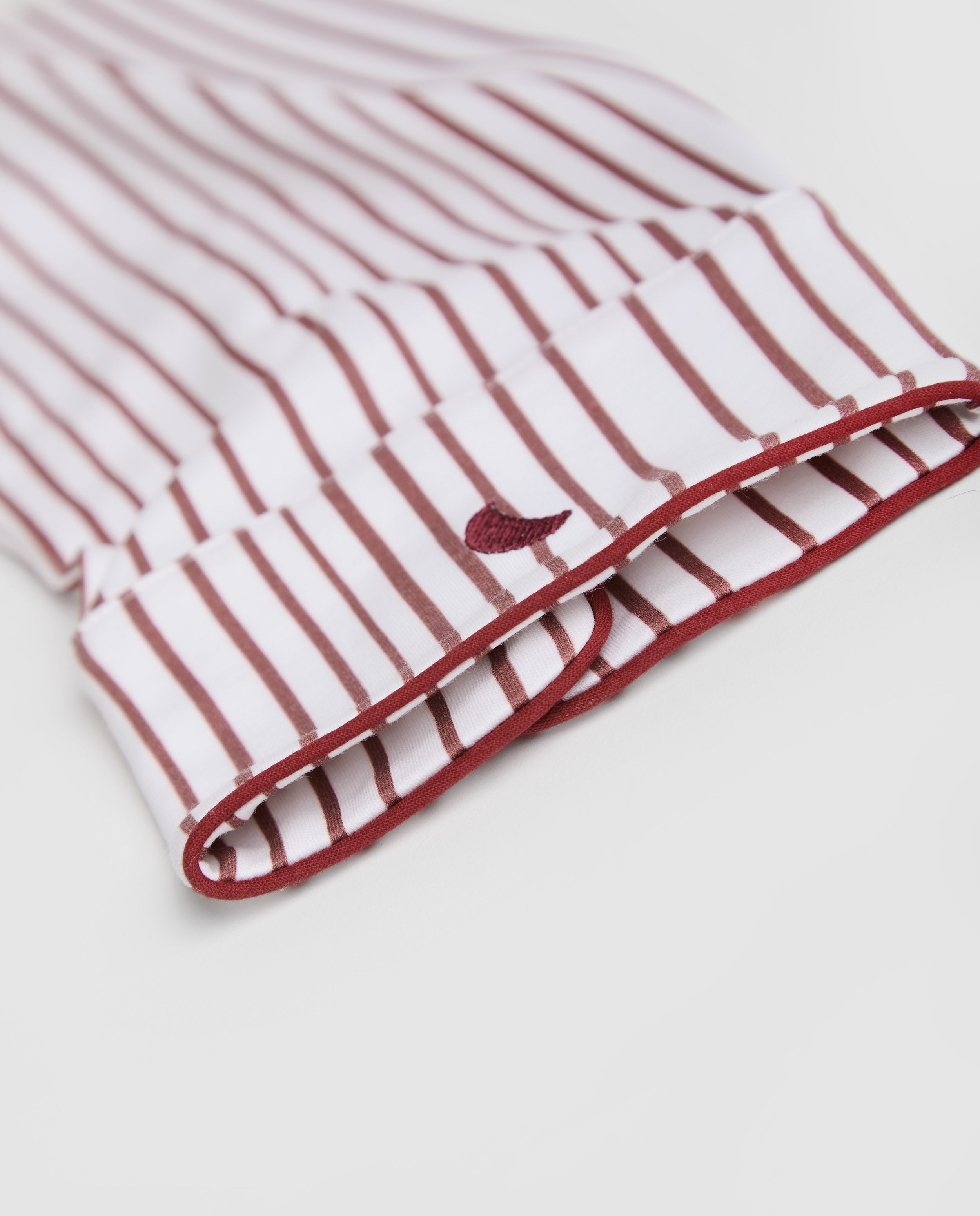 Pyjama chemise rayée bordeaux pour homme