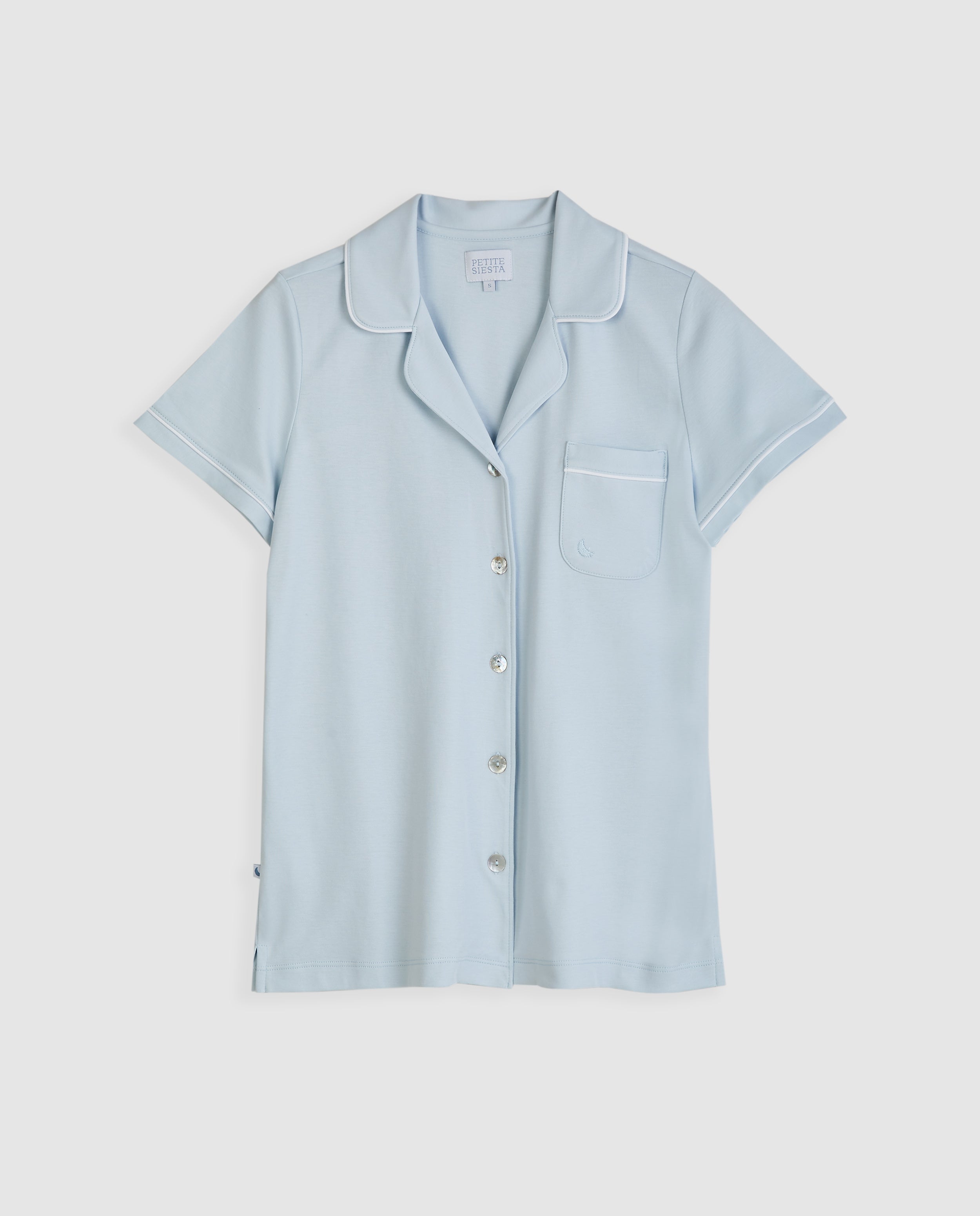 Pyjama chemise courte bleue pour femme