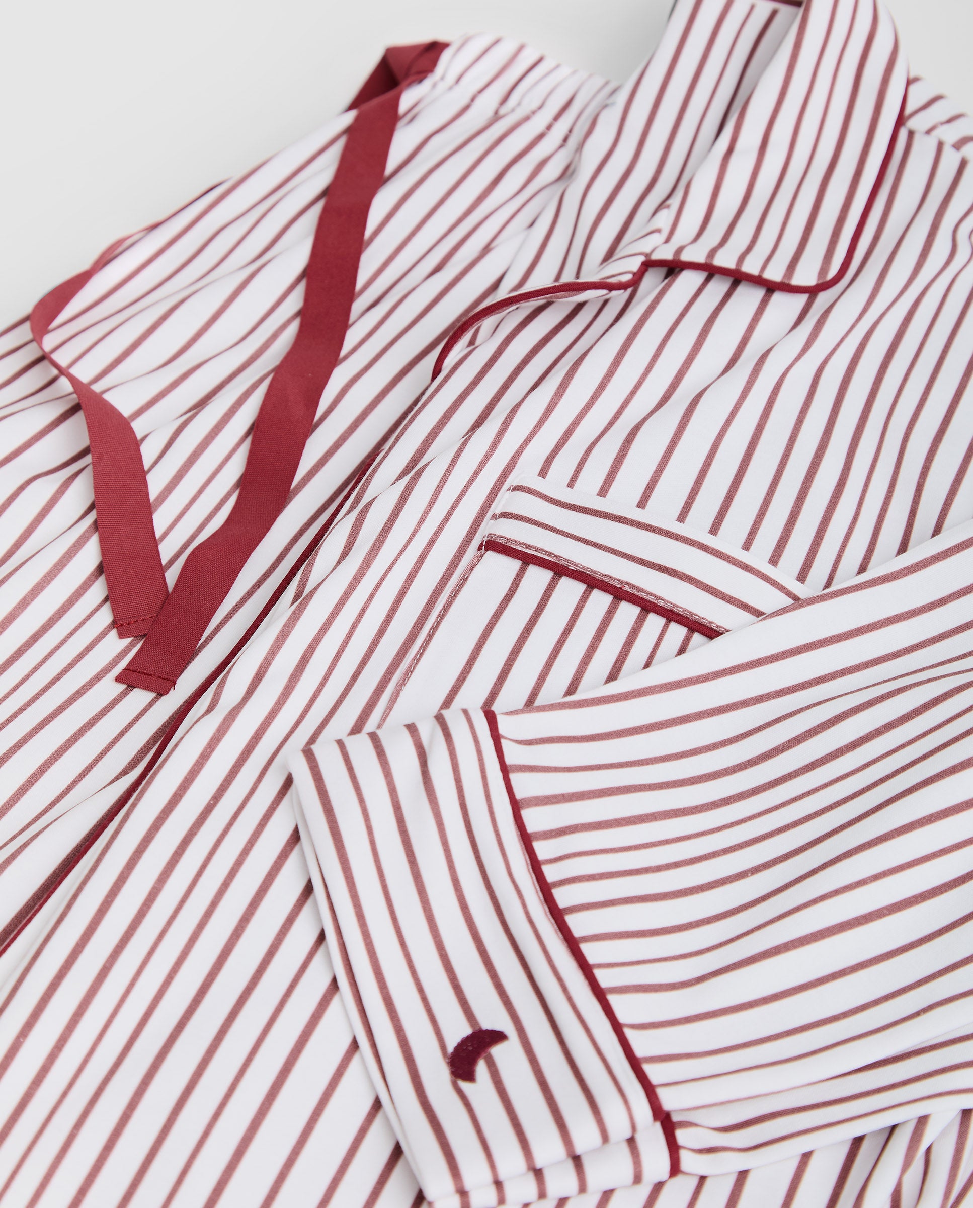 Pijama Mujer Camisero Rayas Burgundy