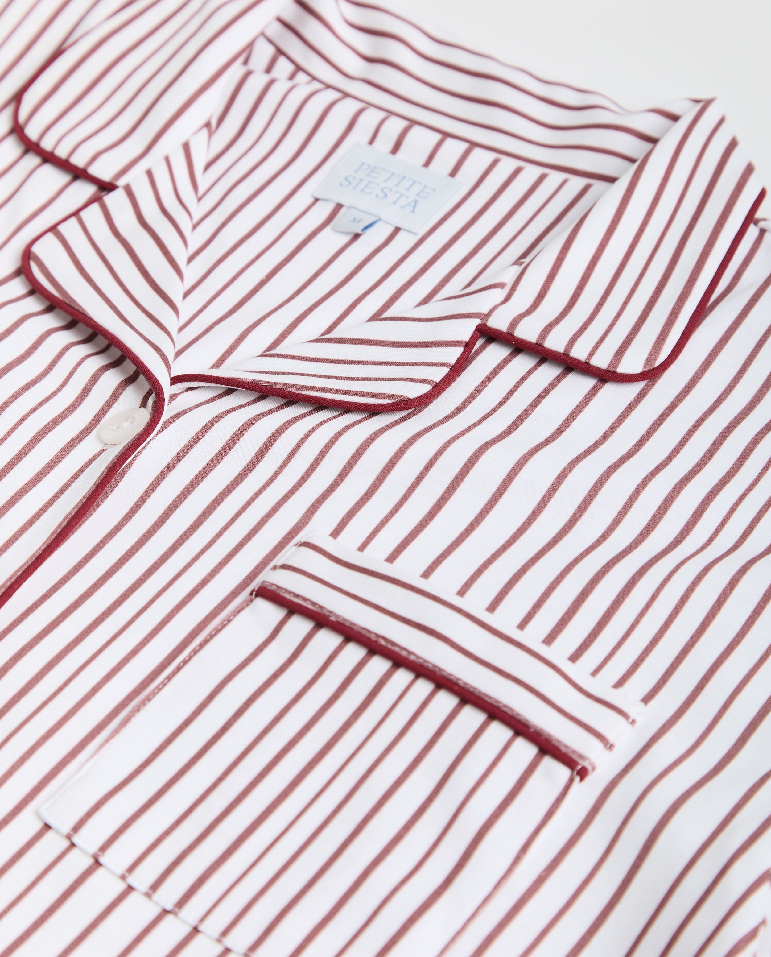 Pijama Mujer Camisero Rayas Burgundy