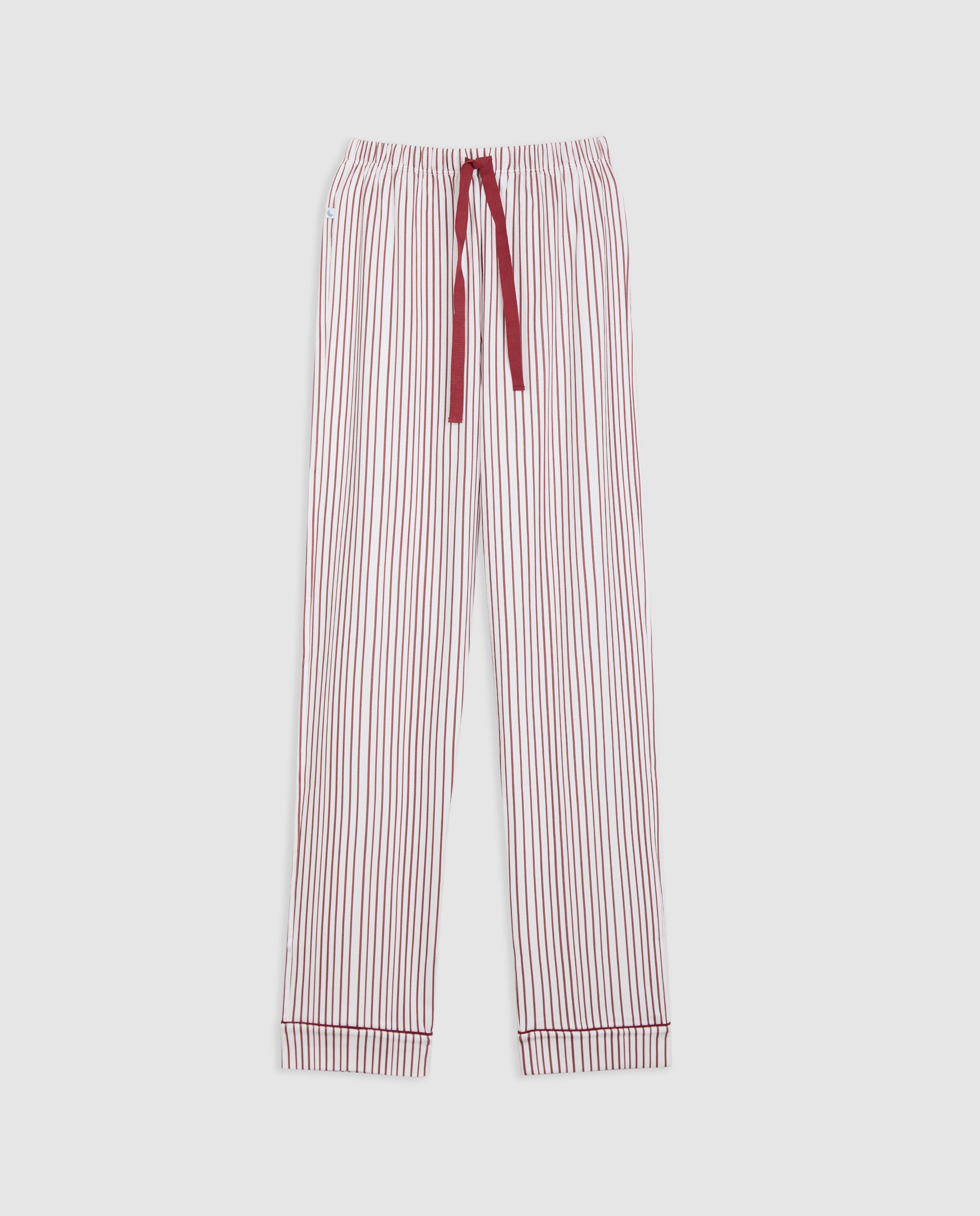 Pijama Mujer Camisero Rayas Burgundy