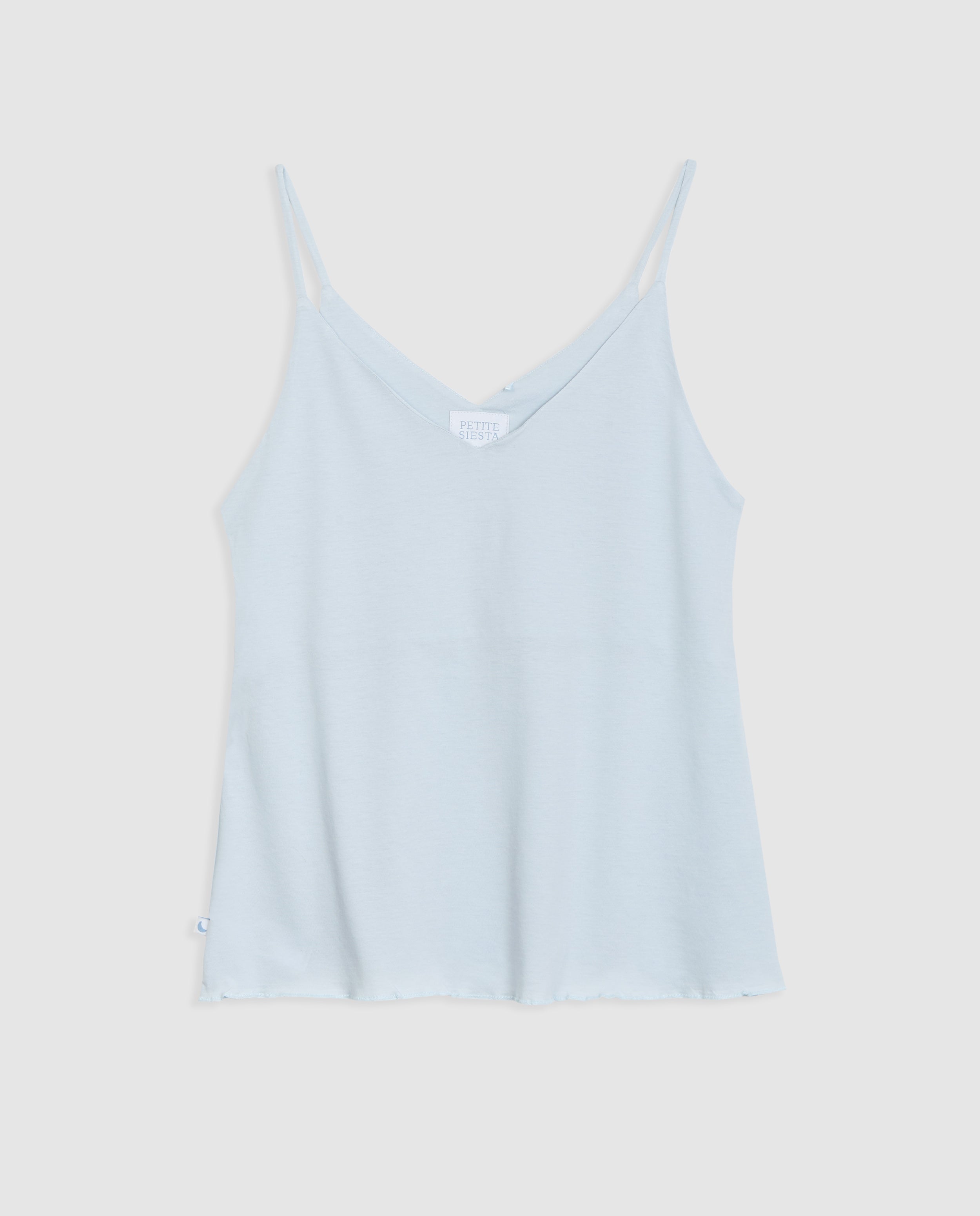 Pyjama bleu à bretelles courtes pour femme