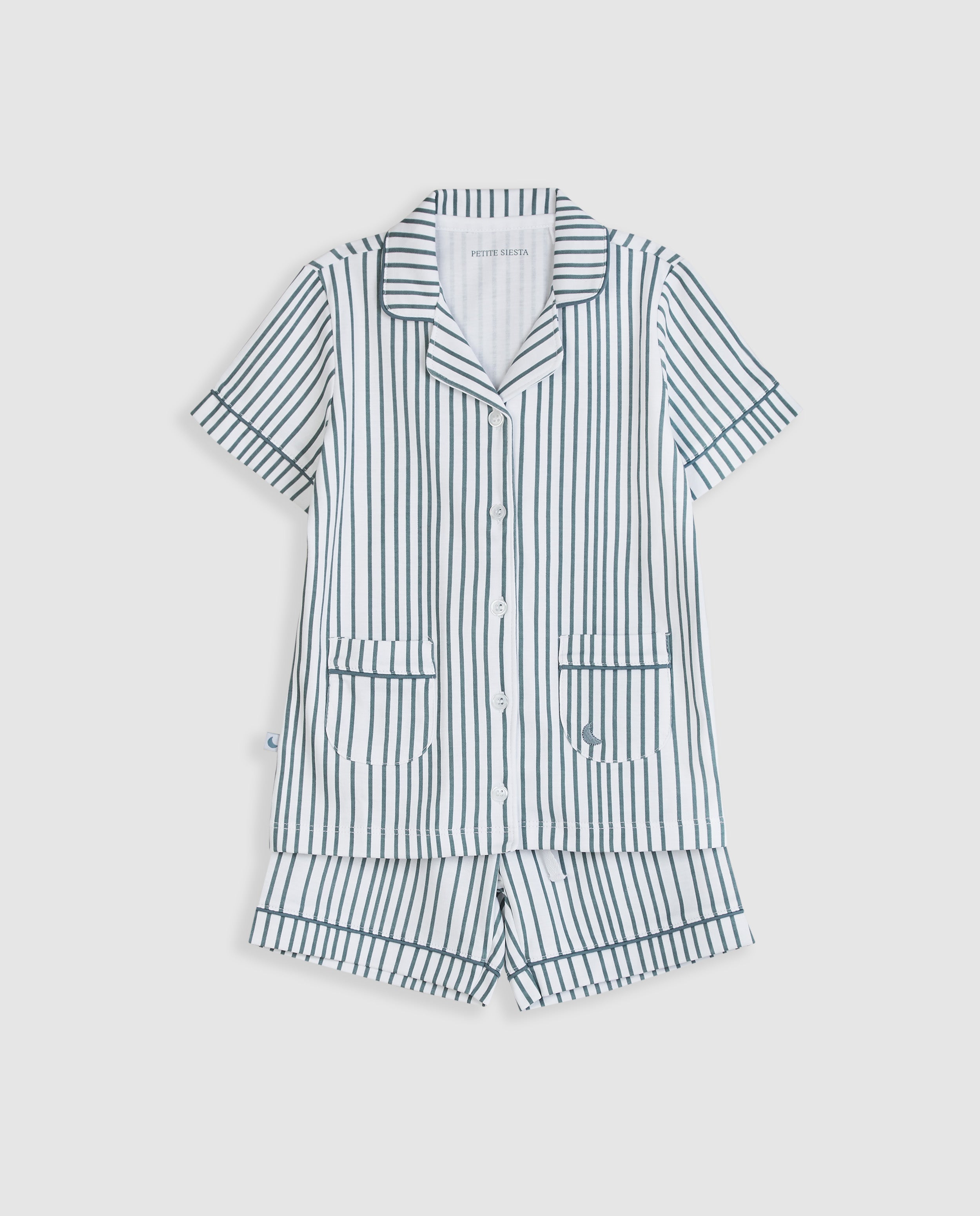 Pyjama court à rayures bleu foncé pour enfant