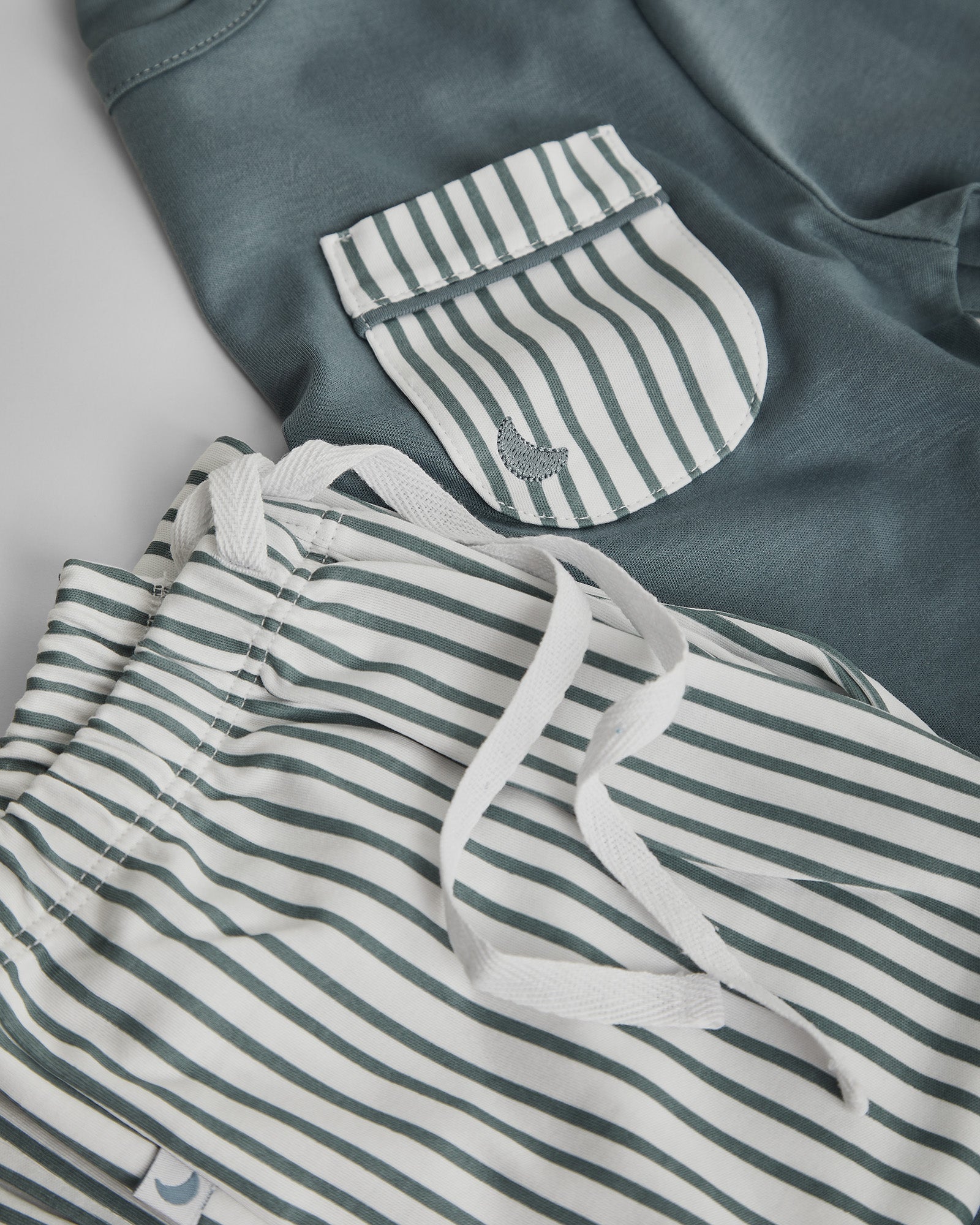 Deep Blue Striped Kids Pajamas