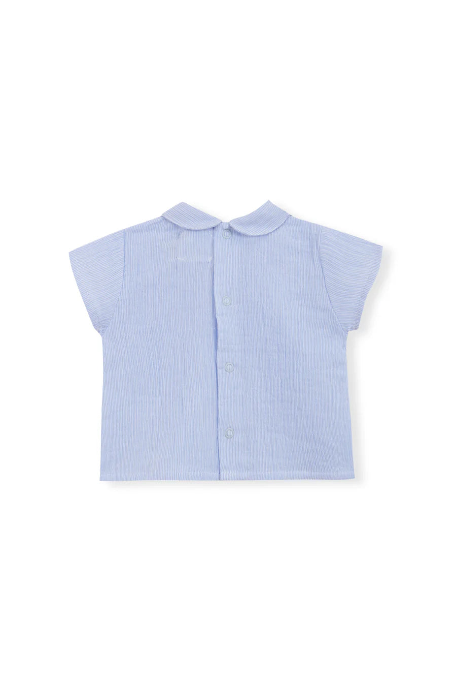 Baby Collar Shirt Bambula Blue Stripes Short Sleeve