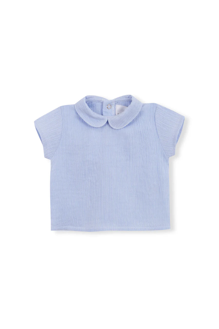 Baby Collar Shirt Bambula Blue Stripes Short Sleeve