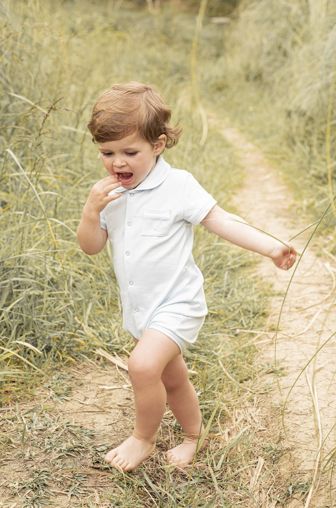 Pijama Bebé Camisero Azul Corto