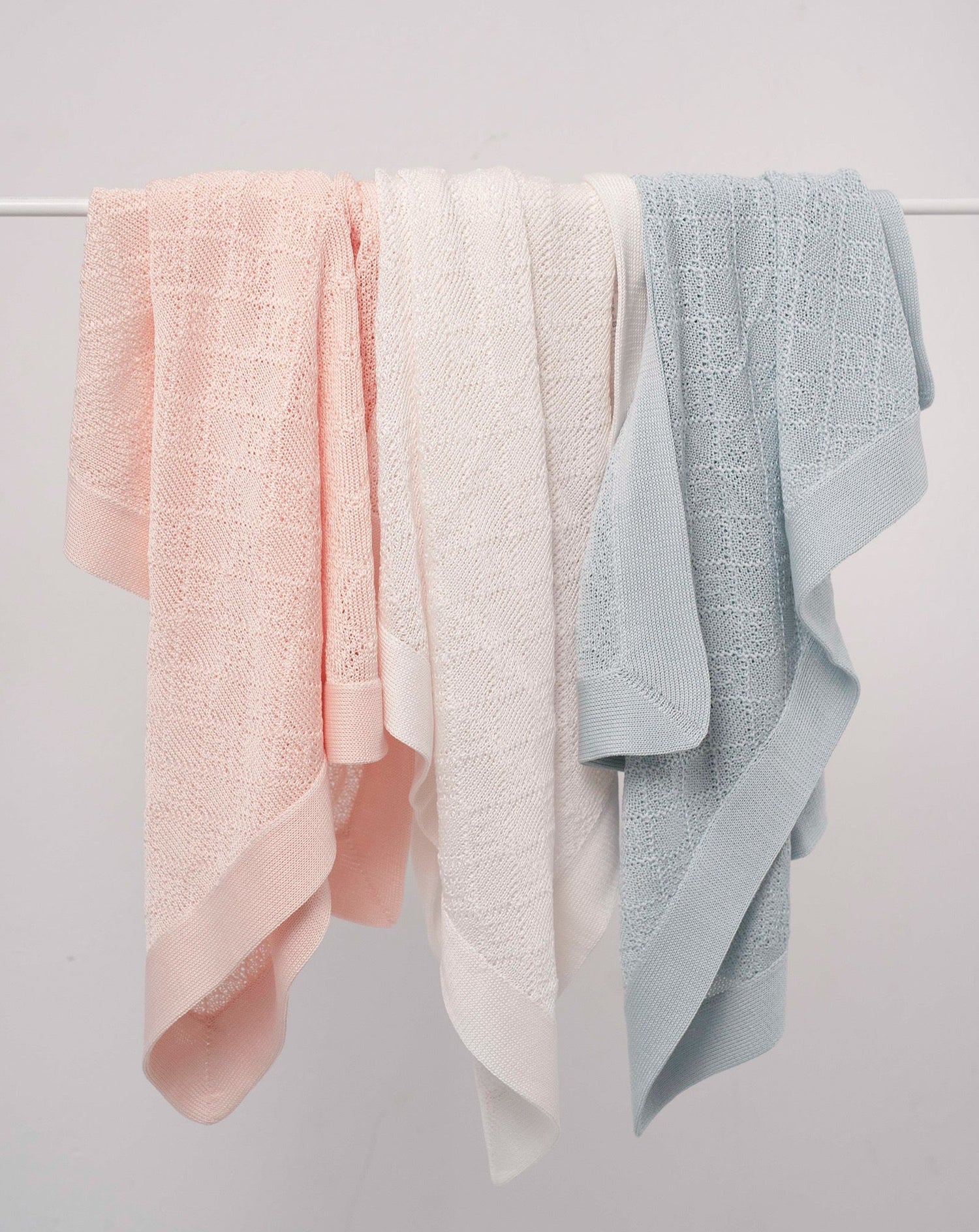 Blue Cotton Perlé Blanket