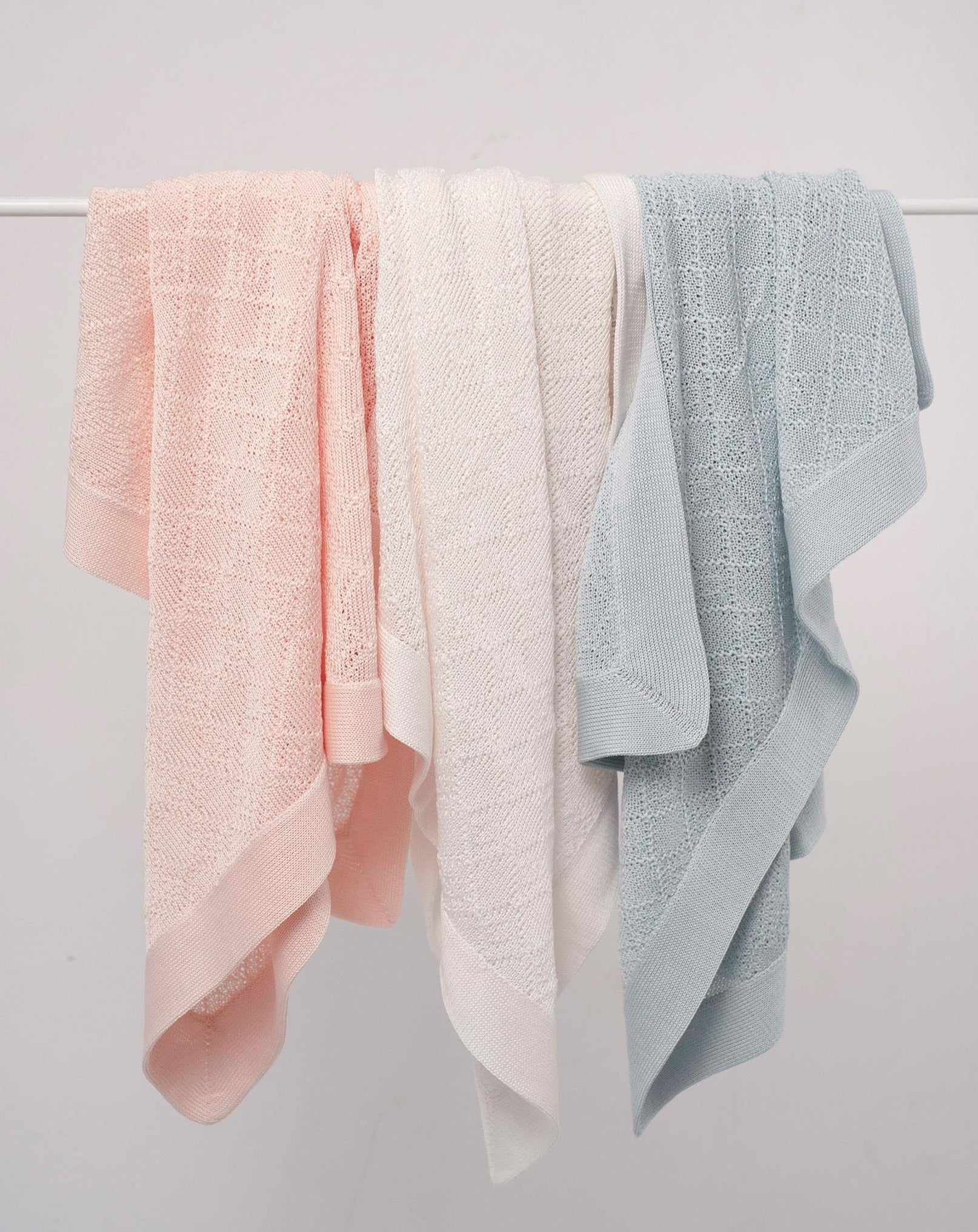 Blue Cotton Perlé Blanket