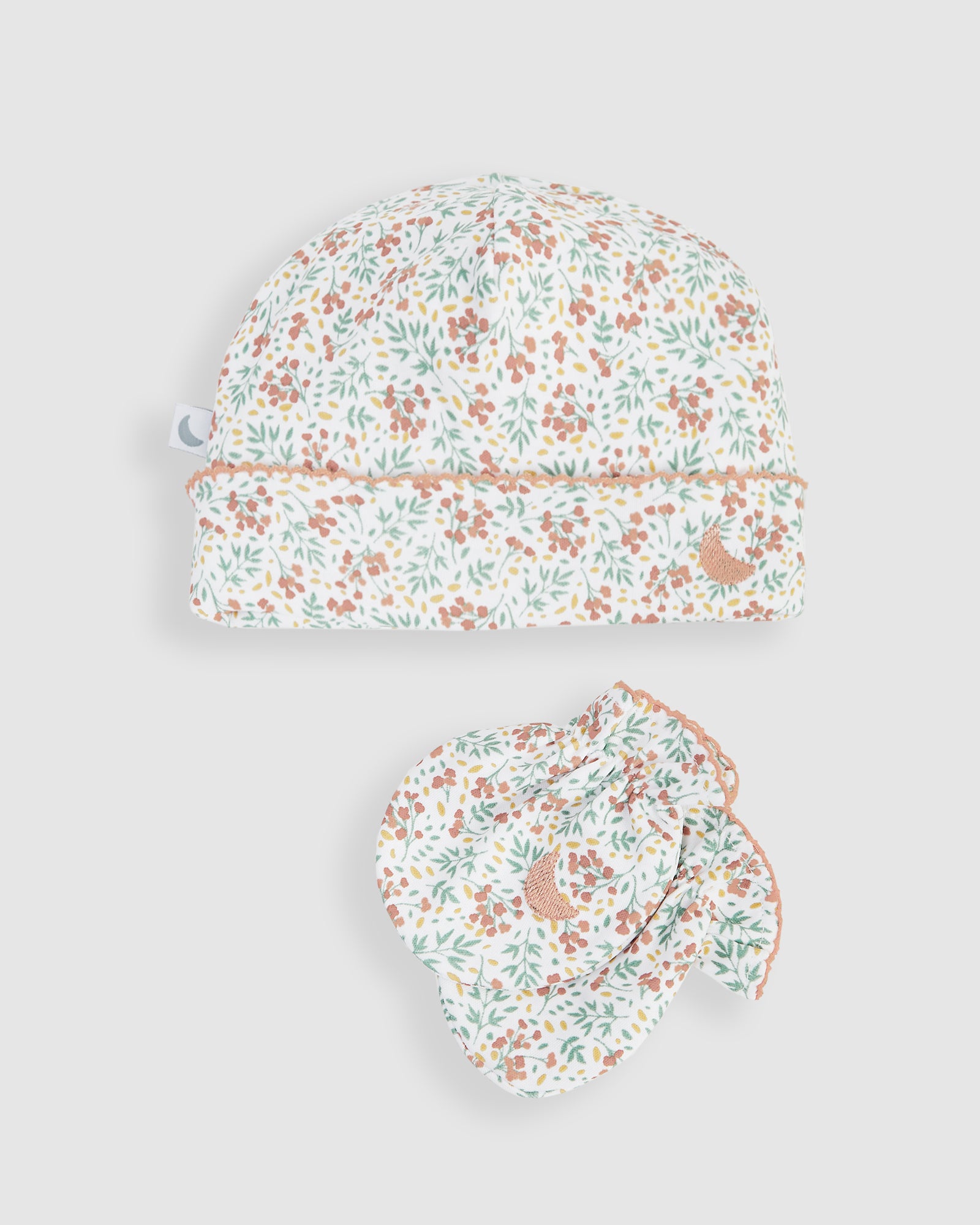 Pack Gorrito y Manoplas - Flores