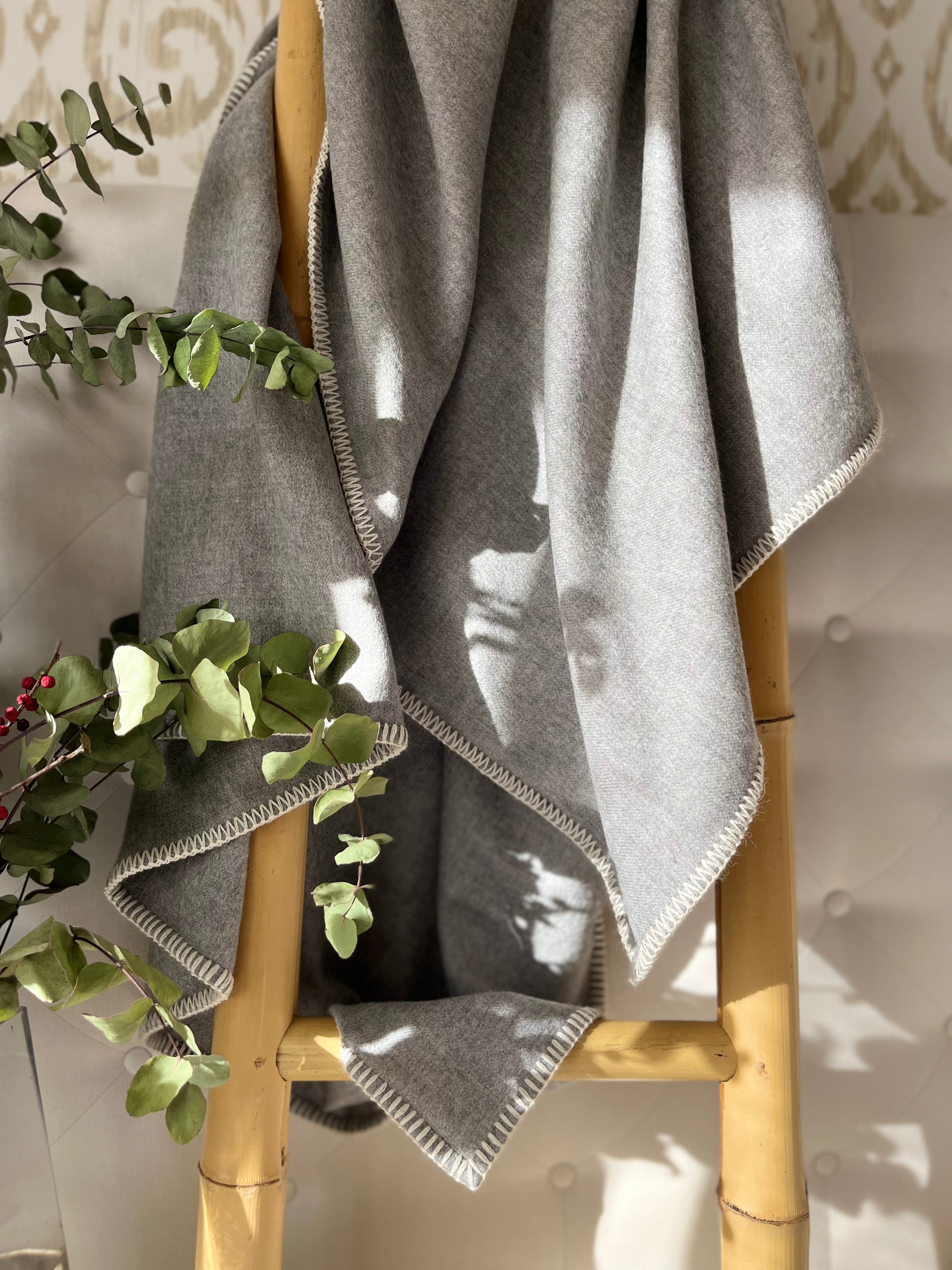 Manta Baby Alpaca Gris Melange