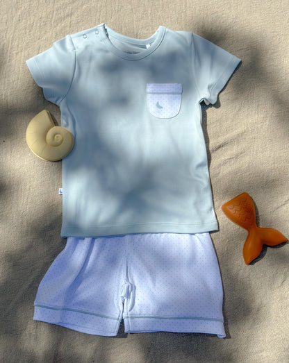 Pyjama court à pois bleus pour enfants