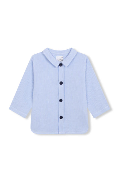 Chemise bleue à col rond Millerighe
