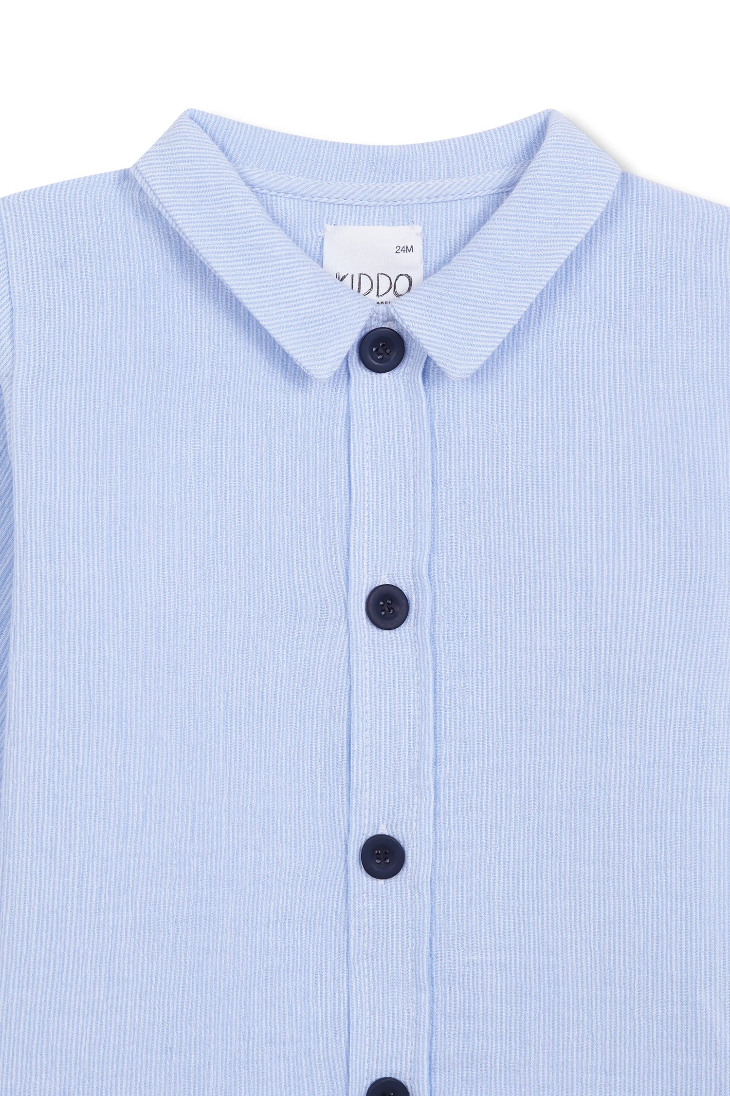 Chemise bleue à col rond Millerighe