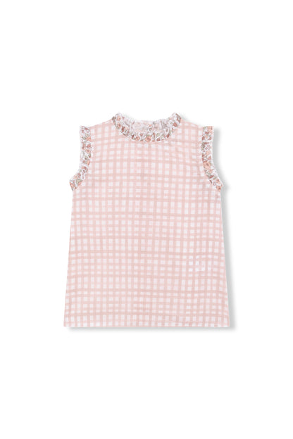 Pink and Floral Vichy Blouse