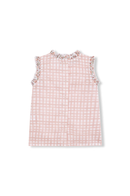Pink and Floral Vichy Blouse