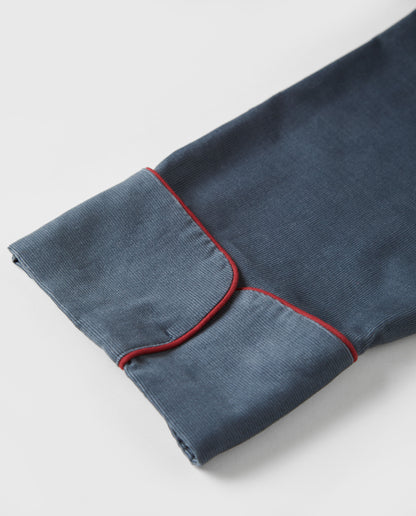 Peignoir homme bleu foncé bordeaux