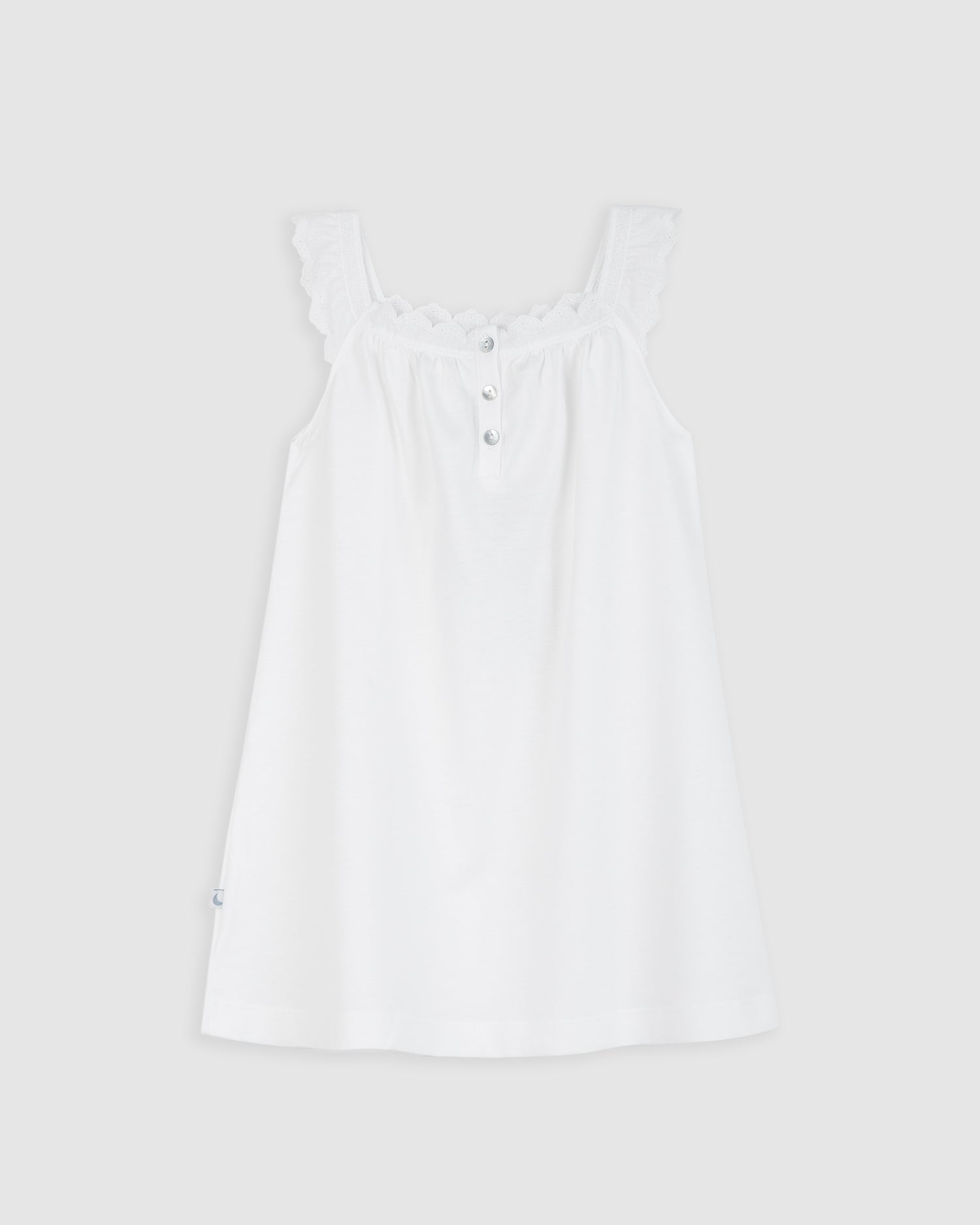 Chemise de nuit pour enfant avec bande brodée blanche