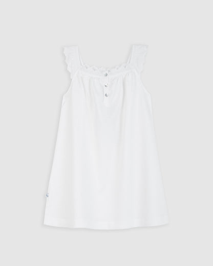 Chemise de nuit pour enfant avec bande brodée blanche
