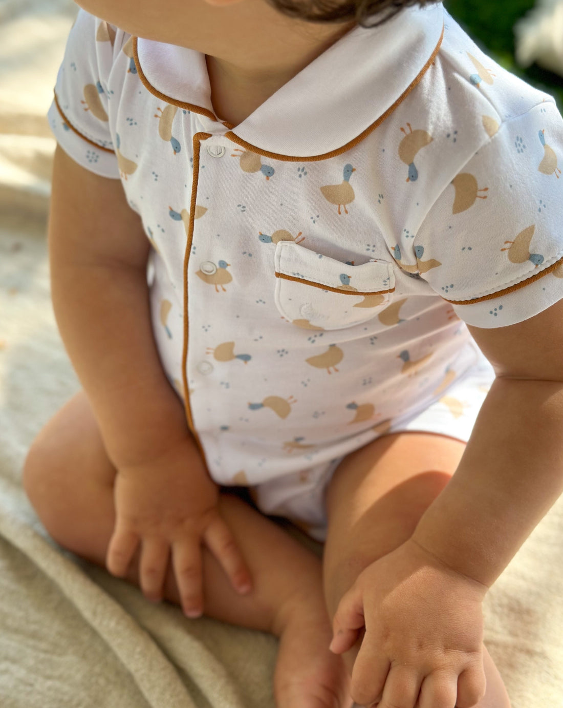 Pyjama bébé chemise canards court