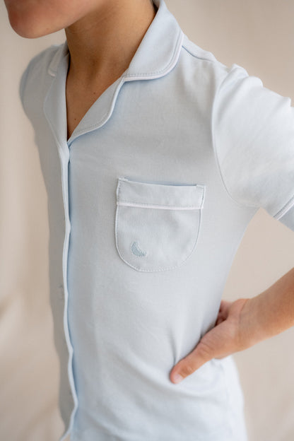 Kids Blue Short Shirt Pajamas