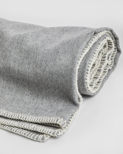 Couverture en bébé alpaga gris chiné