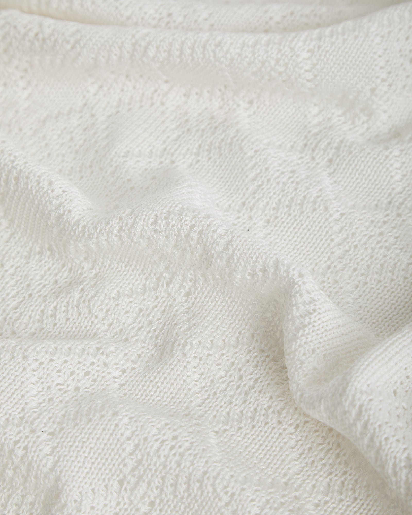 Couverture Perlé Coton Eco Blanc 