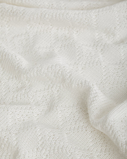 Couverture Perlé Coton Eco Blanc 