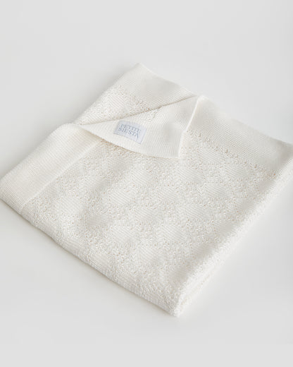 Couverture Perlé Coton Eco Blanc 