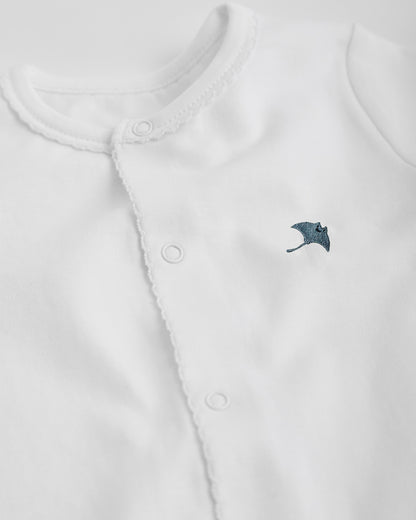 Pyjama court blanc pour bébé