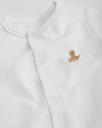 Pyjama court blanc pour bébé