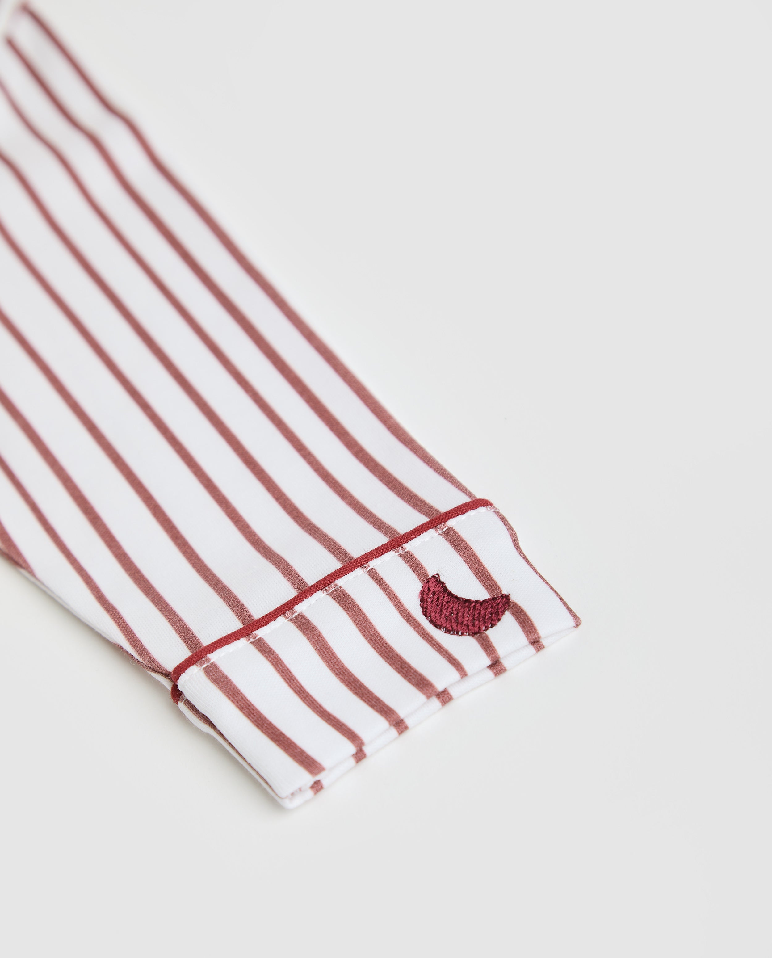 Burgundy Striped Baby Shirt Pajamas