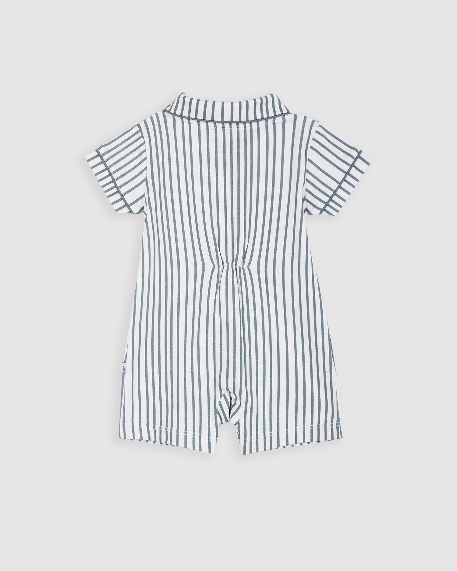 Pyjama bébé court à rayures bleu foncé