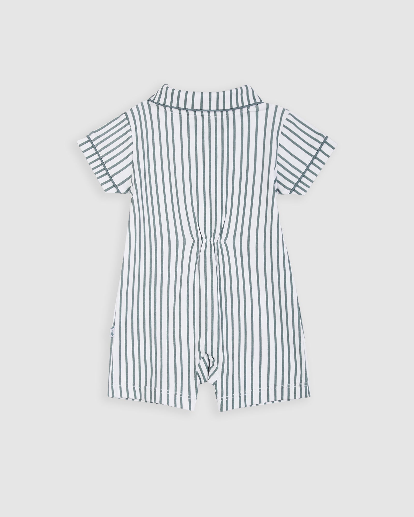 Pyjama bébé court à rayures bleu foncé