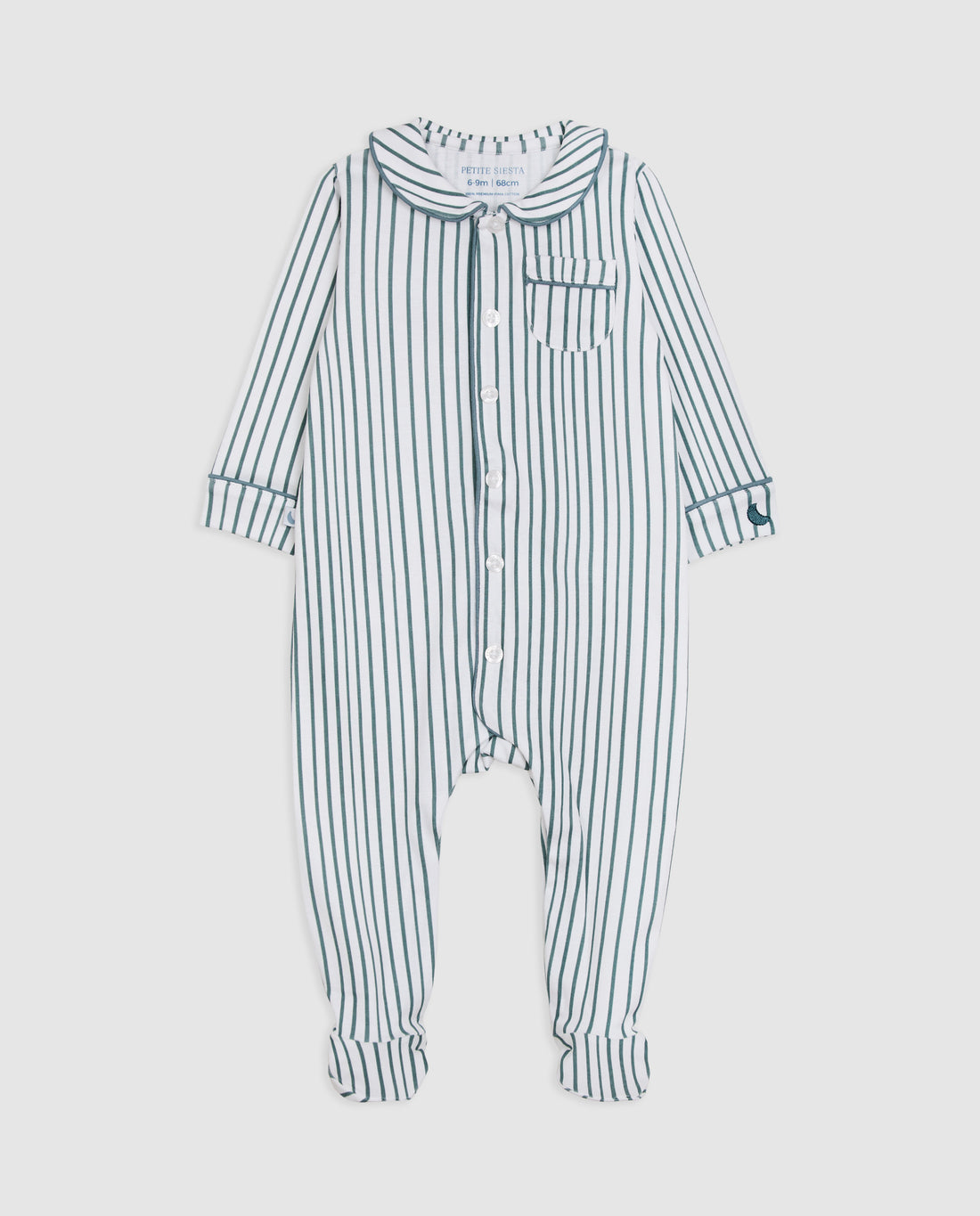 Pyjama bébé à rayures bleu foncé