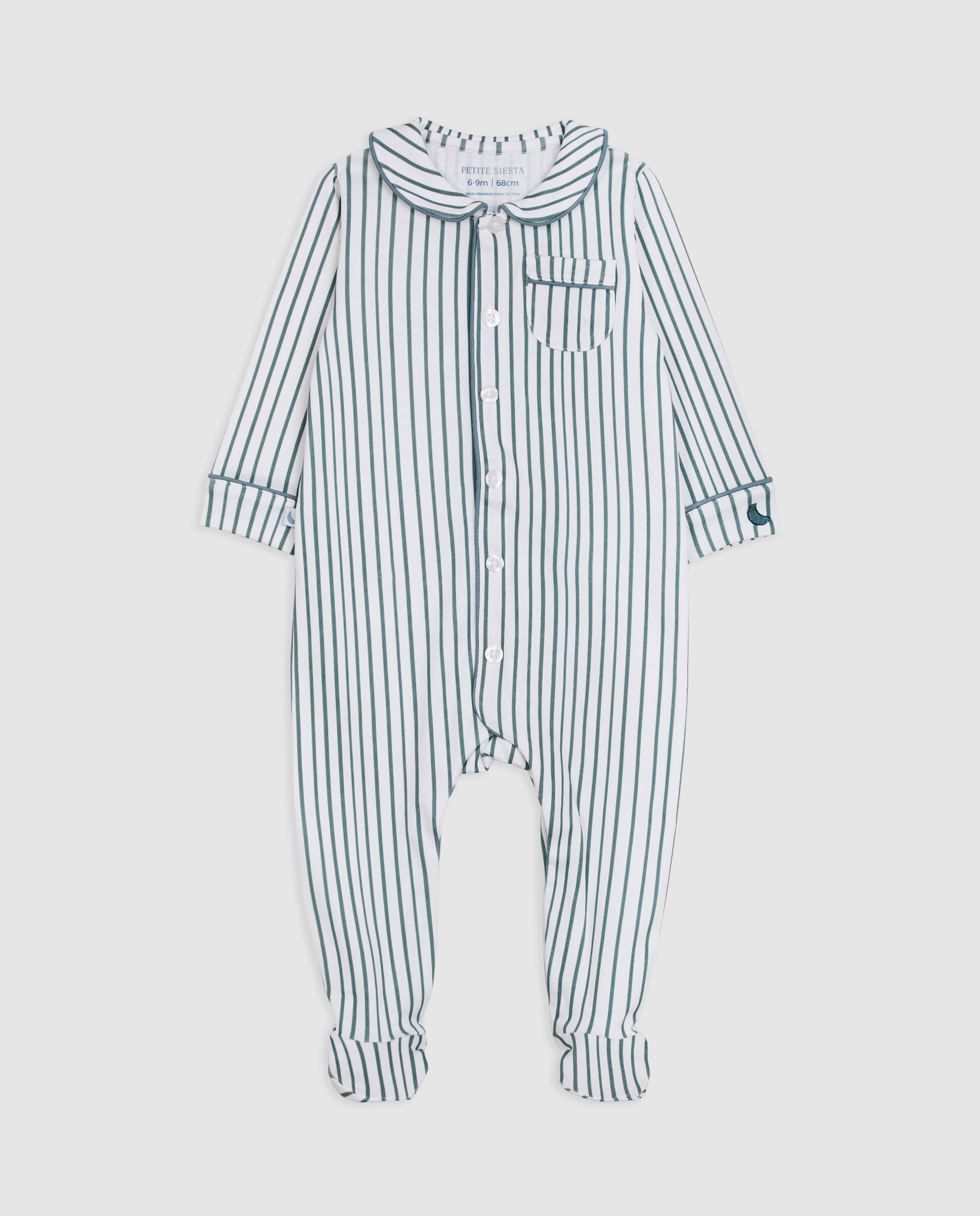 Pyjama bébé à rayures bleu foncé