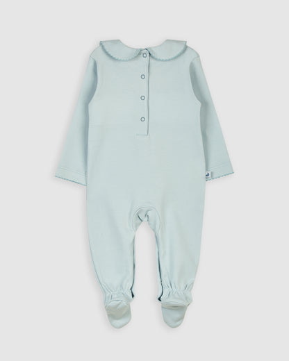 Pyjama bébé bleu à smocks