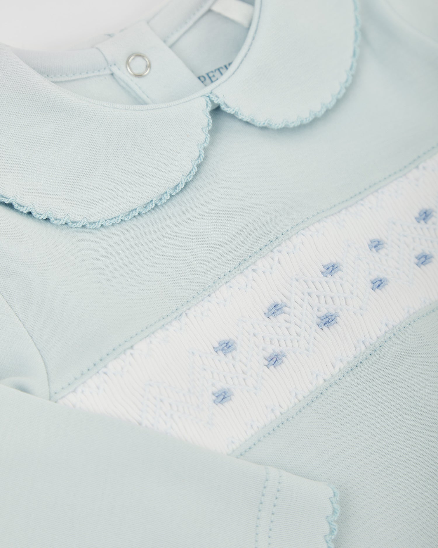 Pyjama bébé bleu à smocks